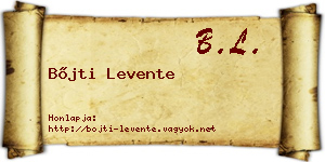Bőjti Levente névjegykártya
